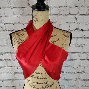 Princess Polly "Saxon" Satiny Red Wrap Halter Top Size 6 NWT